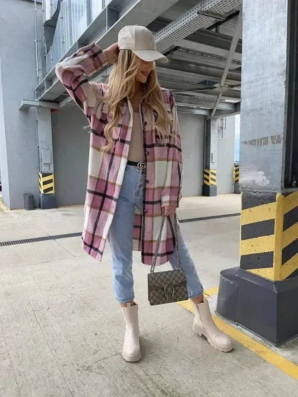 Casual Plaid Loose Women's Shirt Jacket