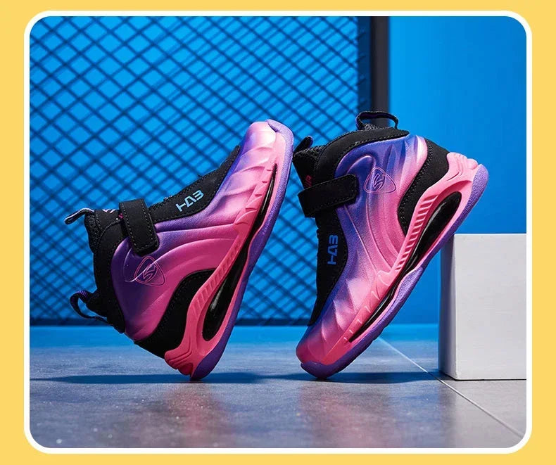 Kids' Sneakers - Mid-Top Kids High Tops Sneakers - Lace-Up Velcro All-Season Shoes