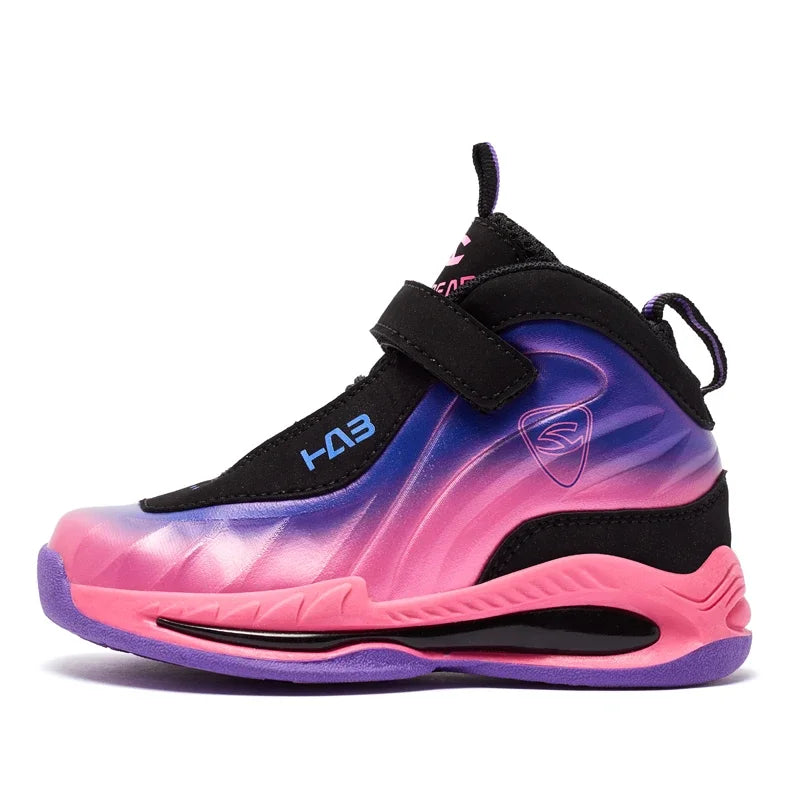 Kids' Sneakers - Mid-Top Kids High Tops Sneakers - Lace-Up Velcro All-Season Shoes