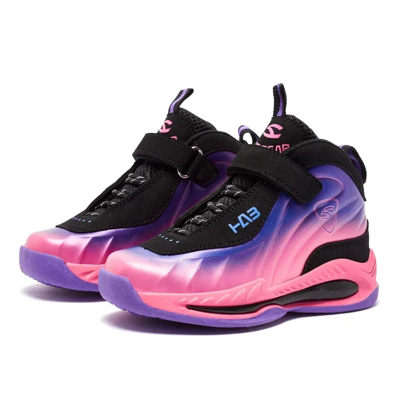 Kids' Sneakers - Mid-Top Kids High Tops Sneakers - Lace-Up Velcro All-Season Shoes