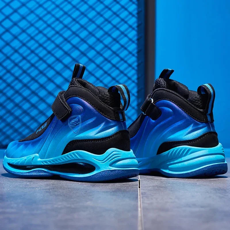 Kids' Sneakers - Mid-Top Kids High Tops Sneakers - Lace-Up Velcro All-Season Shoes