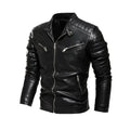 Men’s Biker Jacket Patchwork Fur Style
