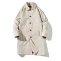 Men's Faux Leather Coat Longline Modern Style