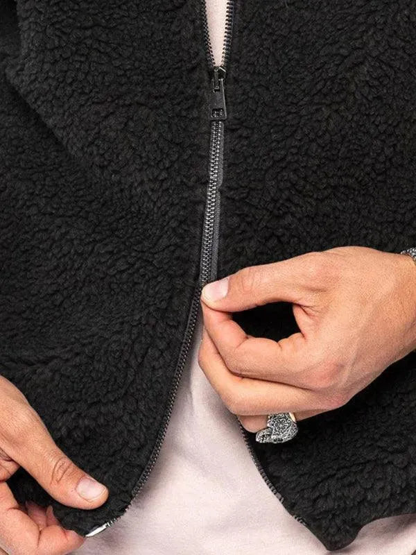 Men’s Hooded Fleece Bomber Jacket Warm Style