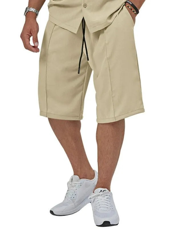 Men's Lapel Casual Shorts Set-LeStyleParfait