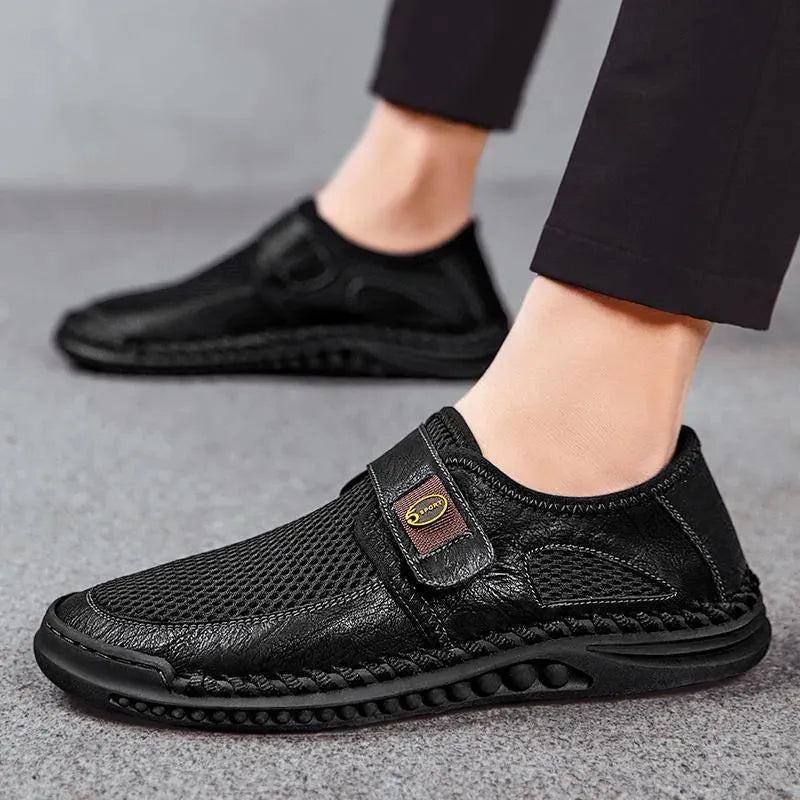 Men's Sneakers - Low-Top Men Sneakers Shoes - Slip-On Hook-Loop All-Season Shoes