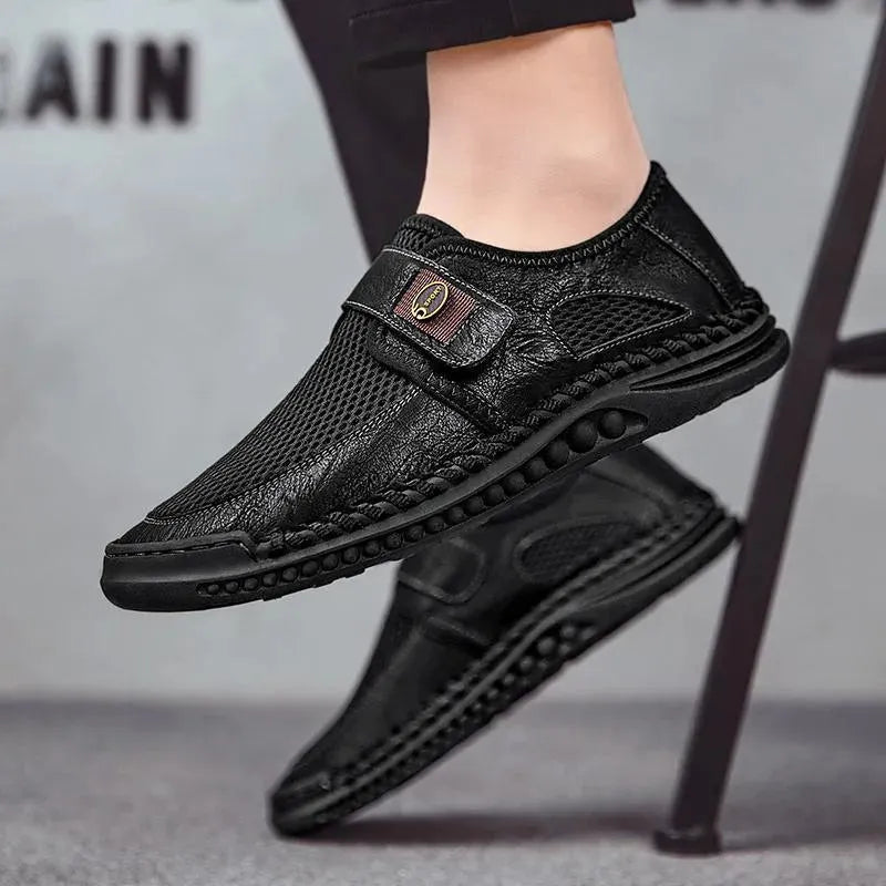 Men's Sneakers - Low-Top Men Sneakers Shoes - Slip-On Hook-Loop All-Season Shoes