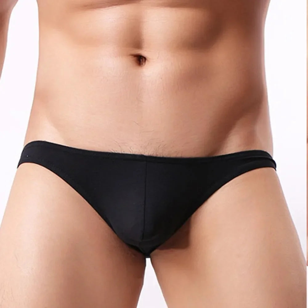 Men's Sexy Low Waist Briefs Soft Elastic Panties Solid Underpants Bulge Pouch Underwear Man Breathable Seamless Bikini Lingerie