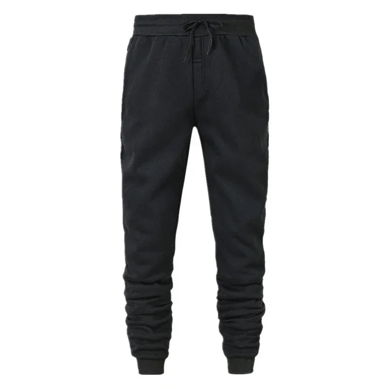 Sporty Casual Men Jogger Sweatpants - Mid Rise Drawstring Waist