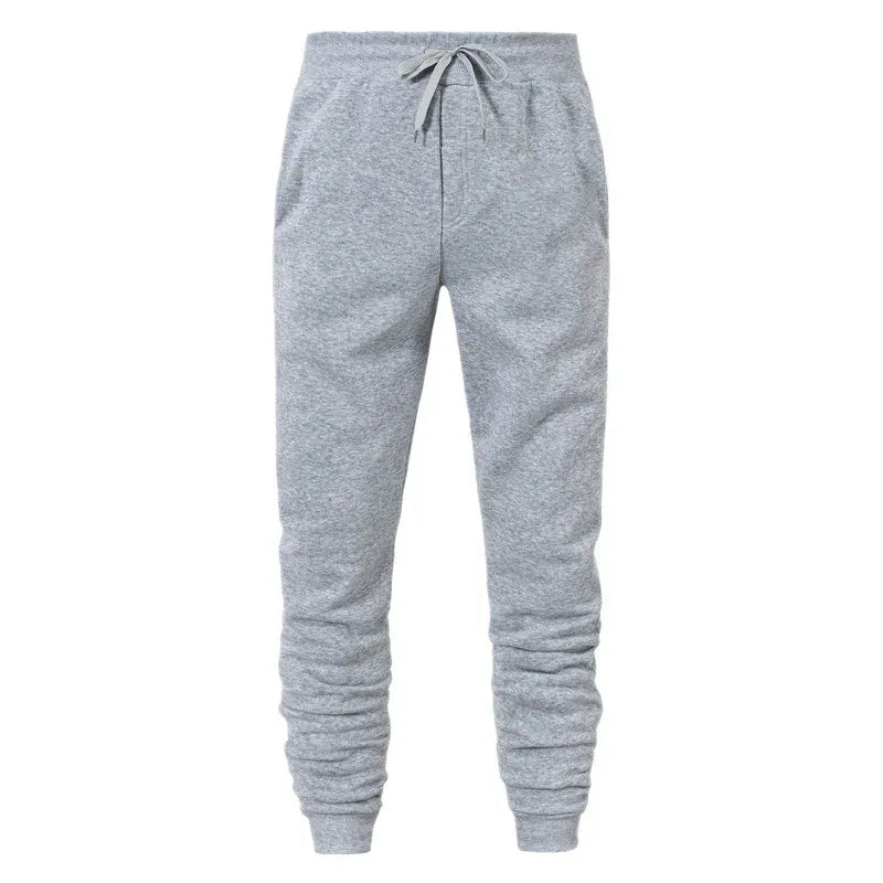Sporty Casual Men Jogger Sweatpants - Mid Rise Drawstring Waist