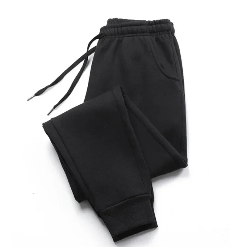 Sporty Casual Men Jogger Pants - Mid Rise Elastic Waist