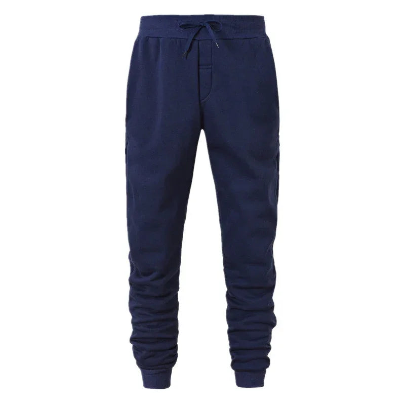 Sporty Casual Men Jogger Pants - Mid Rise Elastic Waist