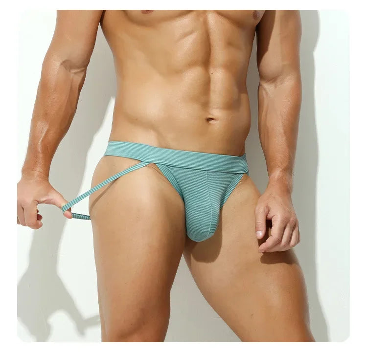 Sexy Underwear Men Briefs Low Waist Breathable Sexy Men's thong string Bikini Soft Underwear gay