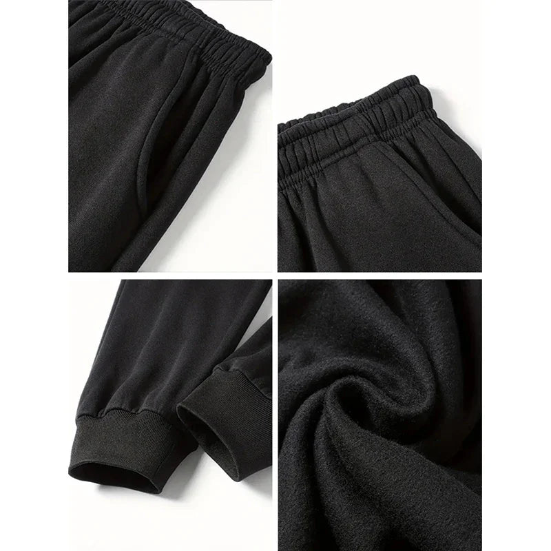 Sporty Casual Men Jogger Pants - Mid Rise Drawstring Tapered Fit