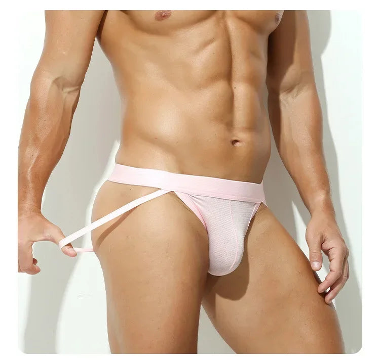 Sexy Underwear Men Briefs Low Waist Breathable Sexy Men's thong string Bikini Soft Underwear gay