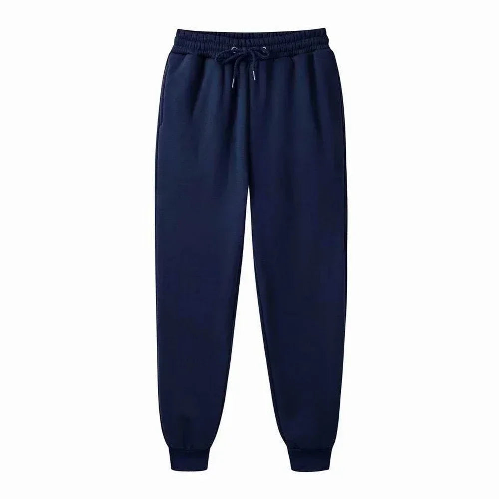 Sporty Casual Unisex Jogger Pants - Mid Rise Fleece Comfort