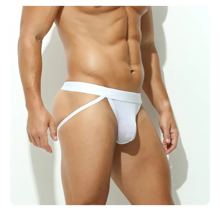 Sexy Underwear Men Briefs Low Waist Breathable Sexy Men's thong string Bikini Soft Underwear gay