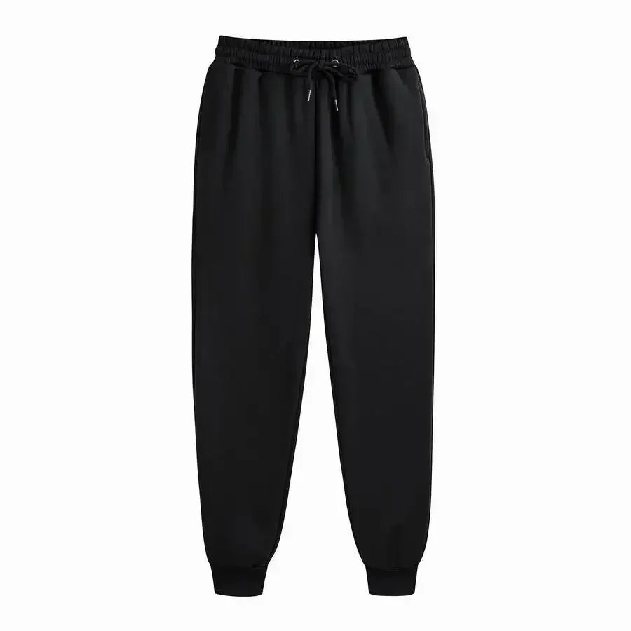 Sporty Casual Unisex Jogger Pants - Mid Rise Fleece Comfort