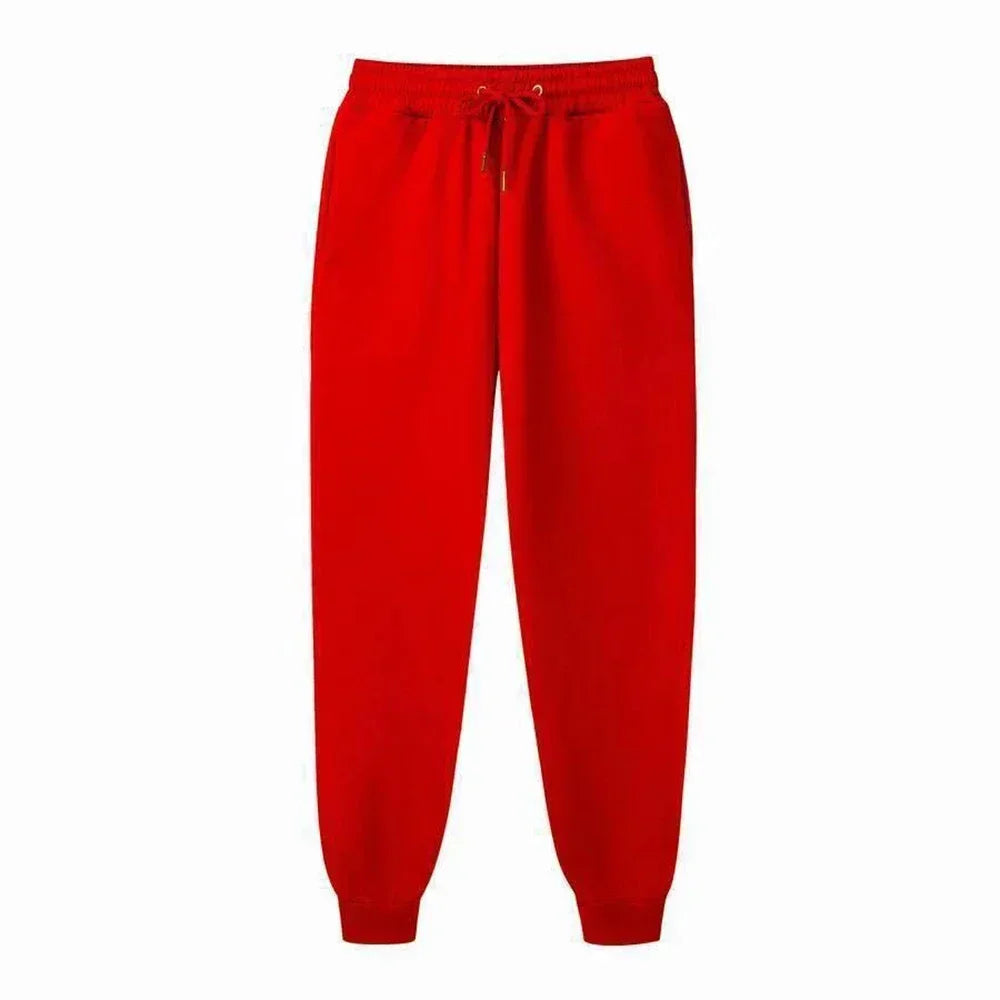 Sporty Casual Unisex Jogger Pants - Mid Rise Fleece Comfort