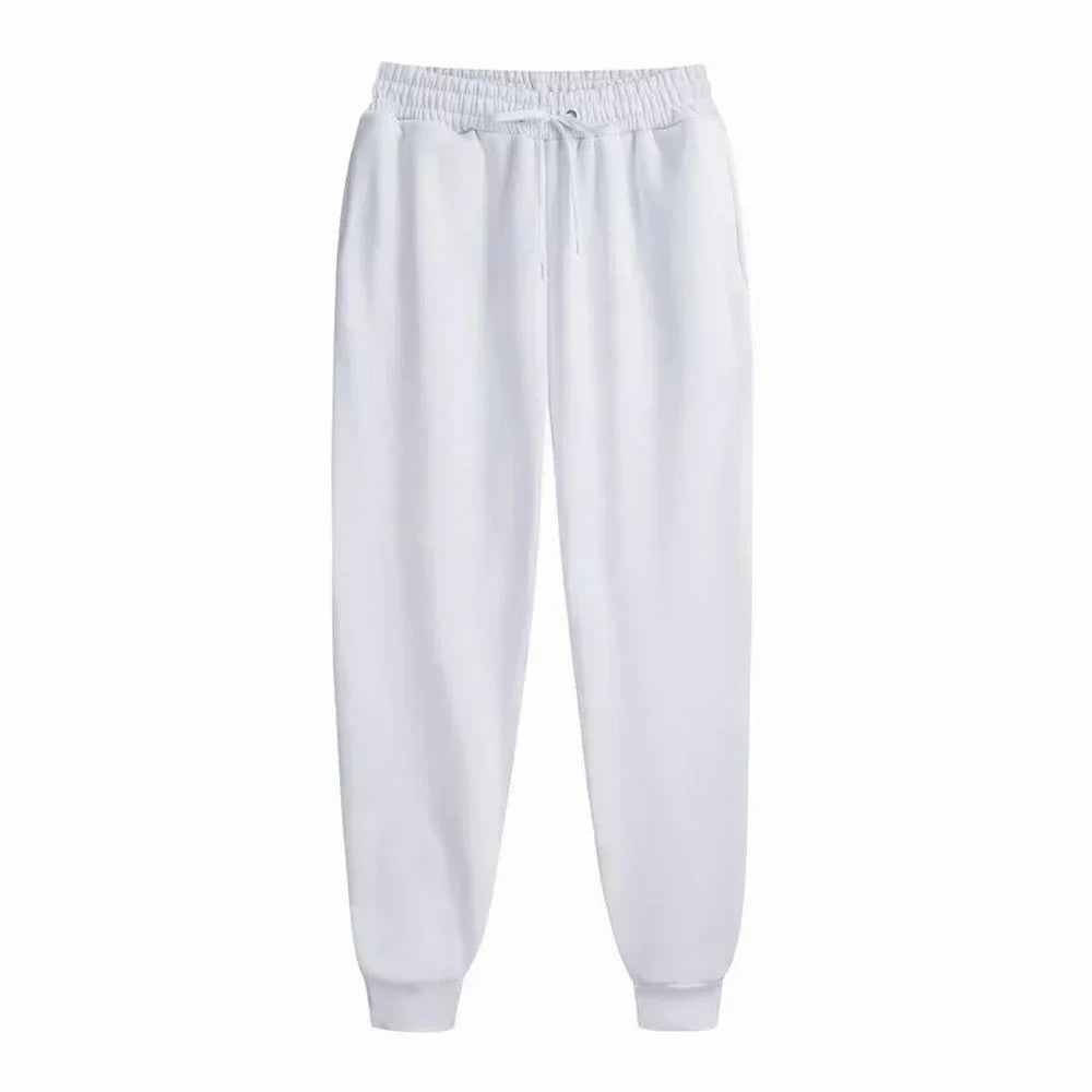 Sporty Casual Unisex Jogger Pants - Mid Rise Fleece Comfort