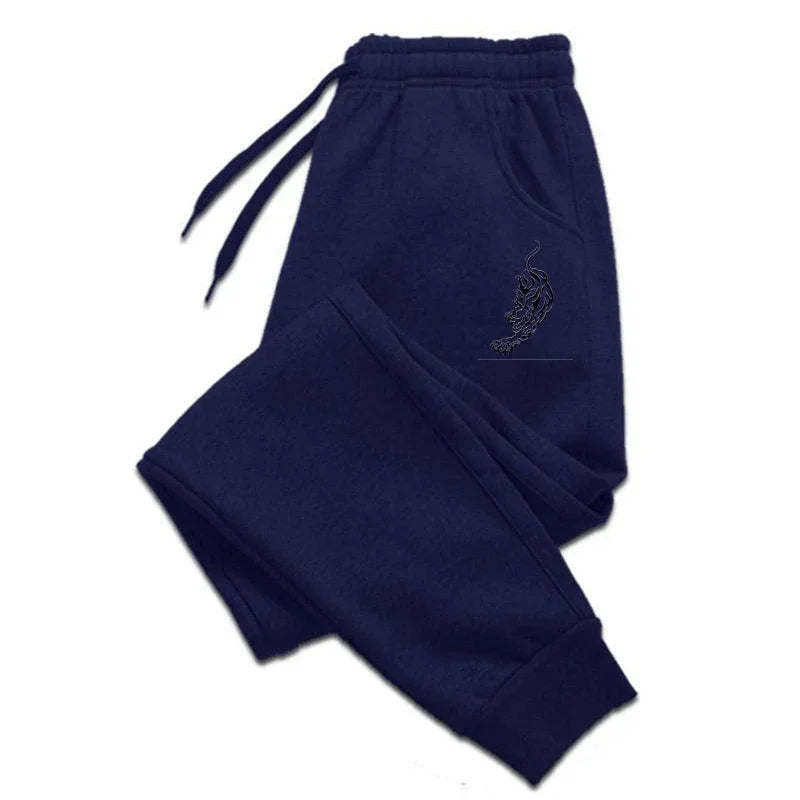 Casual Sporty Men Jogger Pants - Mid-Rise Warm Feel