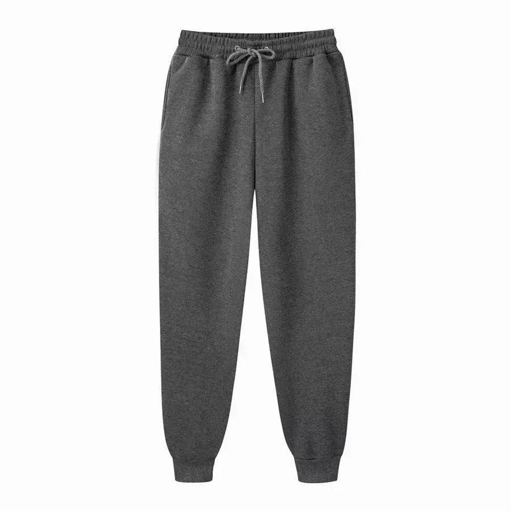 Sporty Casual Unisex Jogger Pants - Mid Rise Fleece Comfort