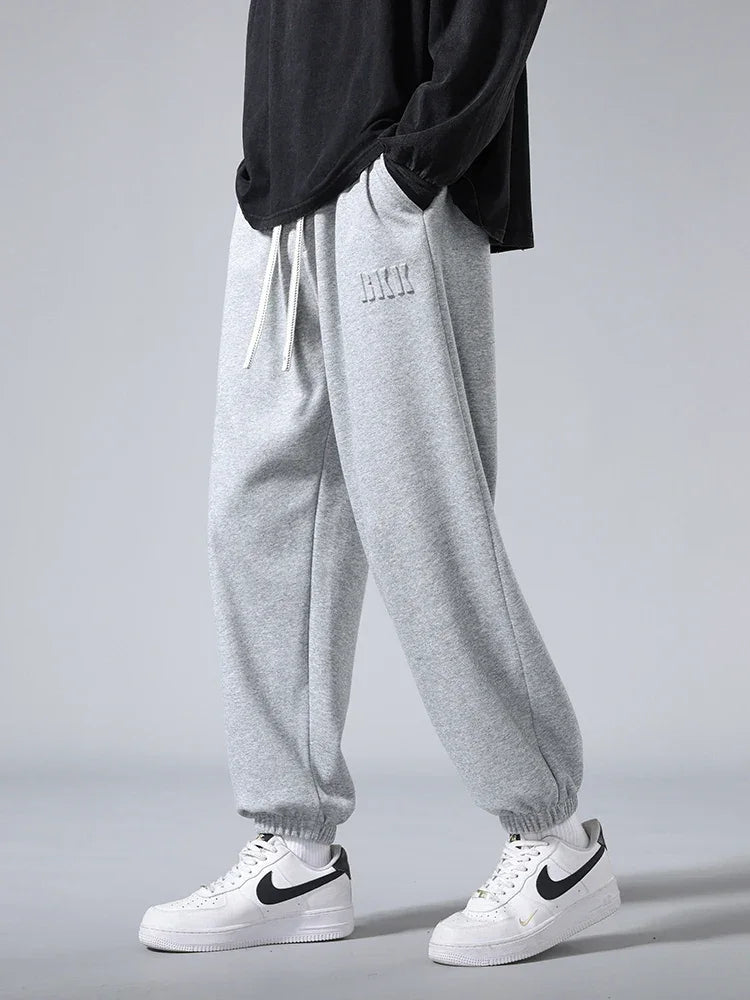 Sporty/Hip Hop/Relaxed Men Jogger Pants - Mid Rise Drawstring Tapered