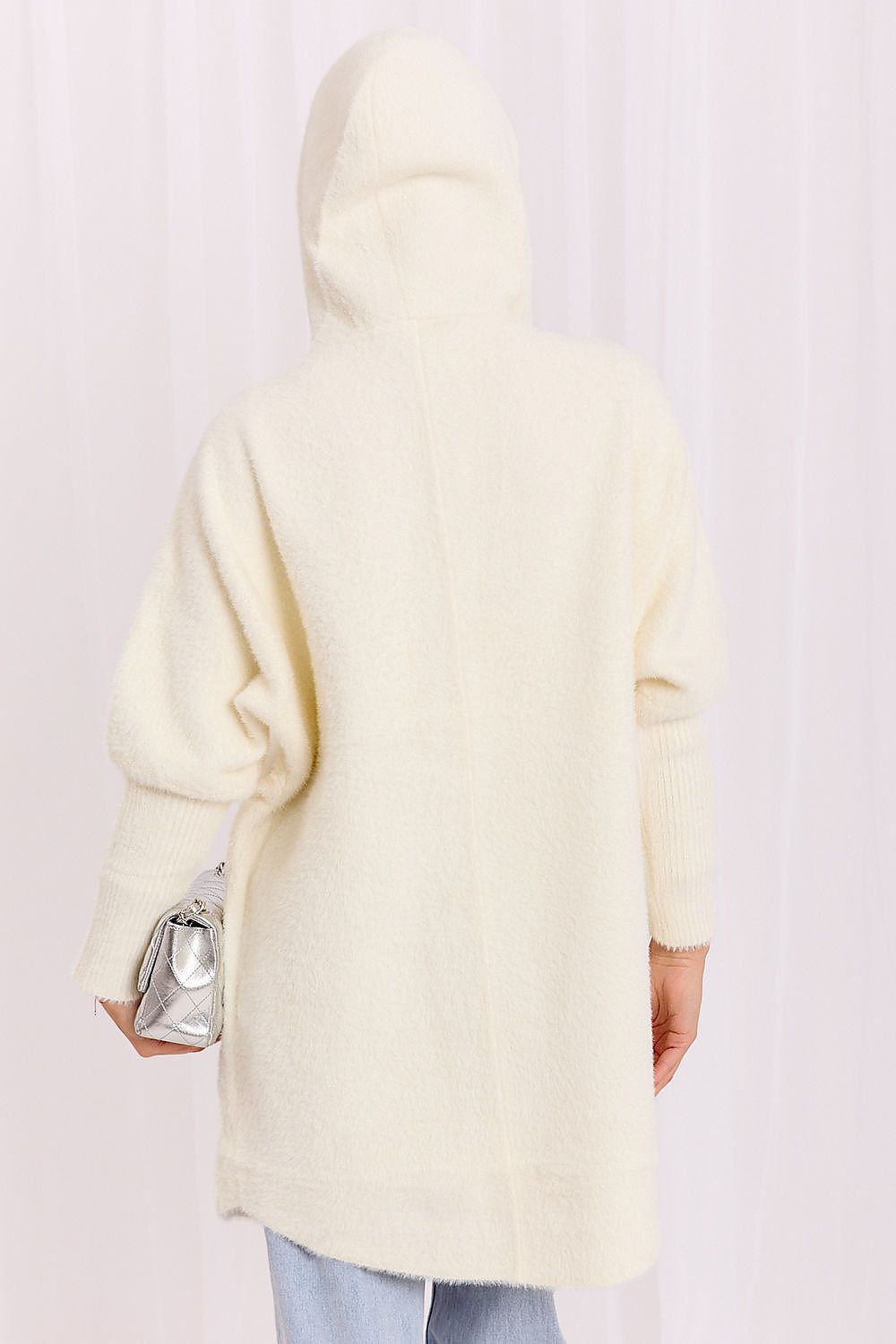 Women's Beige Hooded Wool Blend Coat