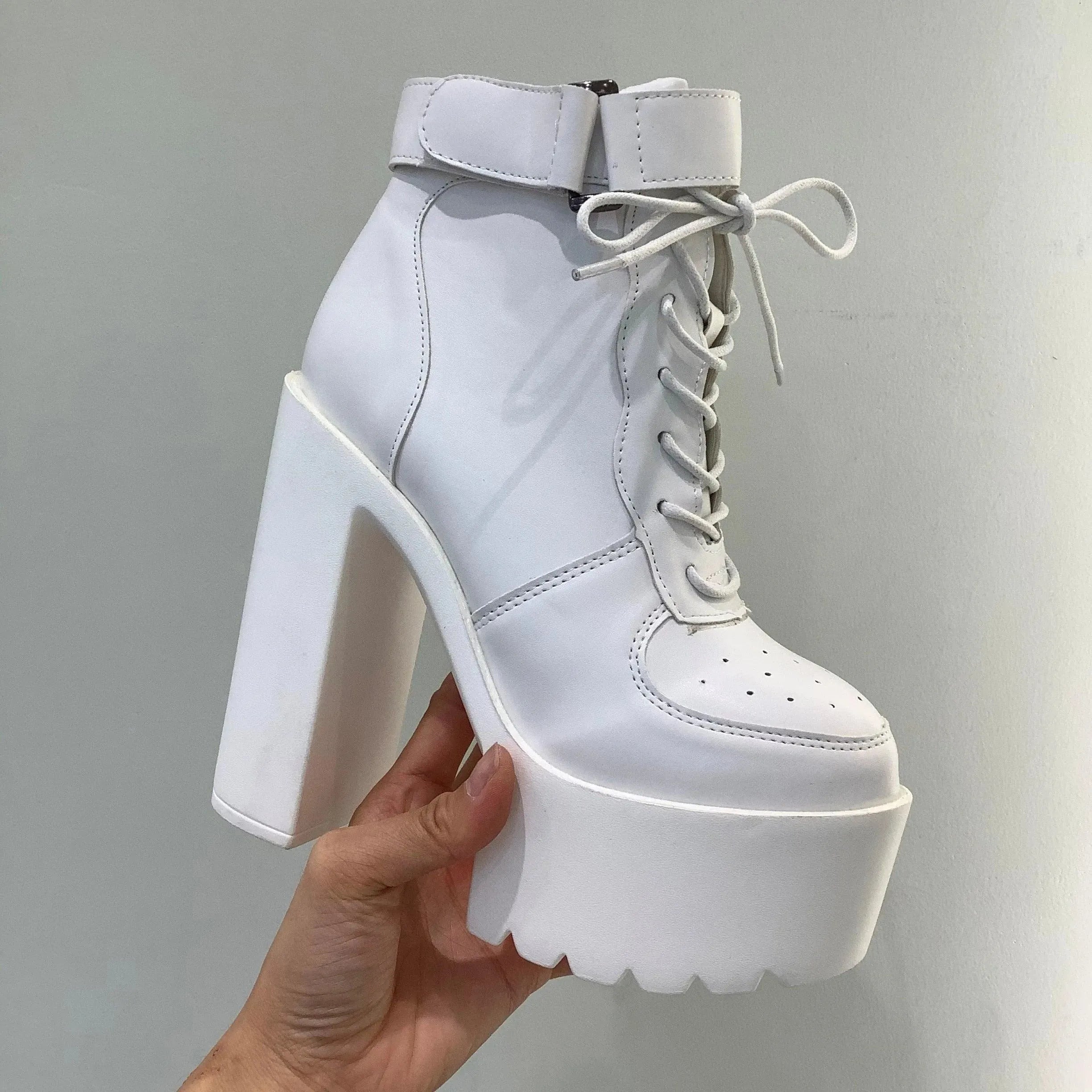 Women's Boots - Women Platform Ankle Boots Sneakers - Lace-Up Spring-Autumn Shoes