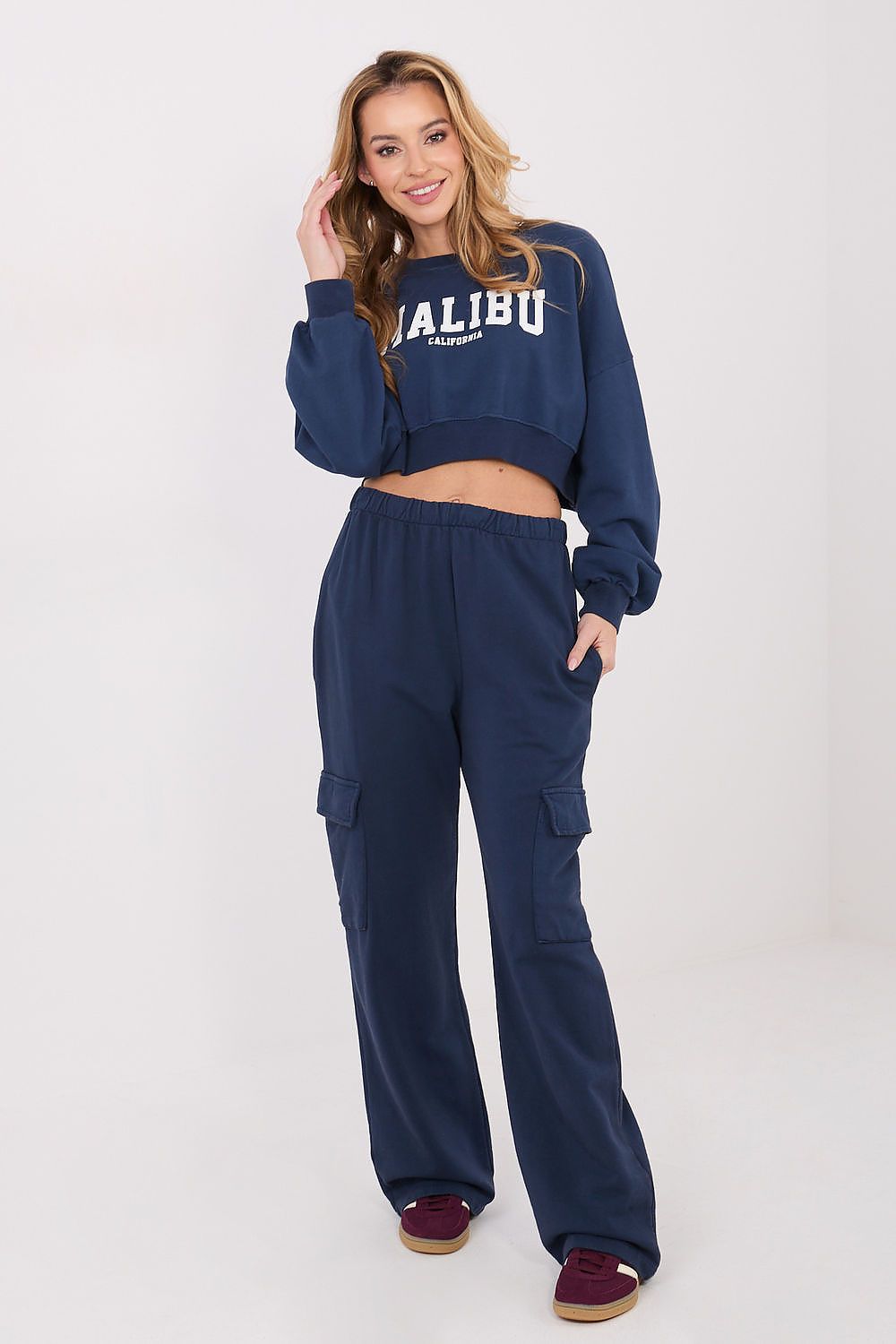 Women's Cotton Casual Sweatpants — Navy Blue