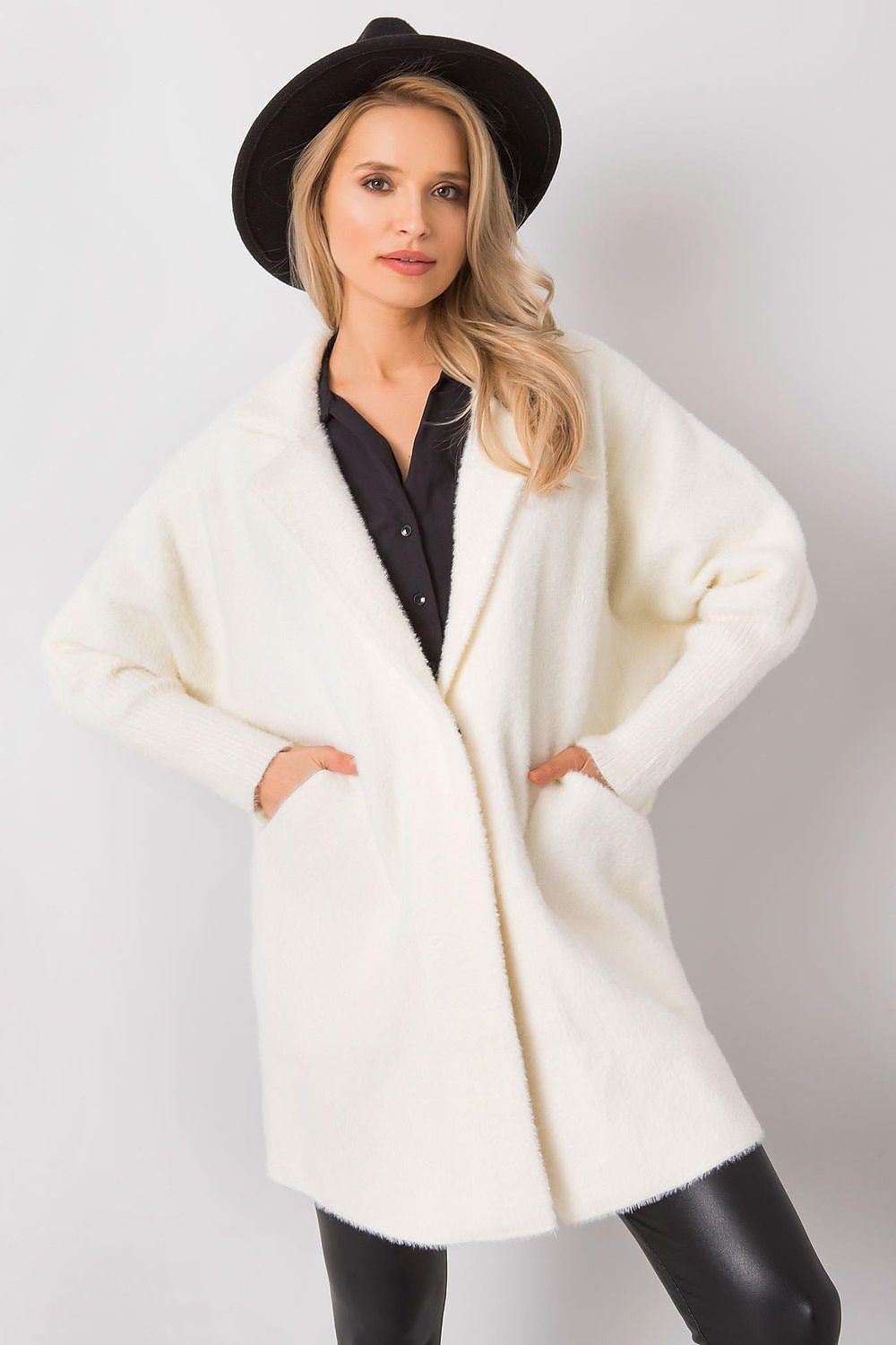 Women's Long Beige Wool Blend Coat