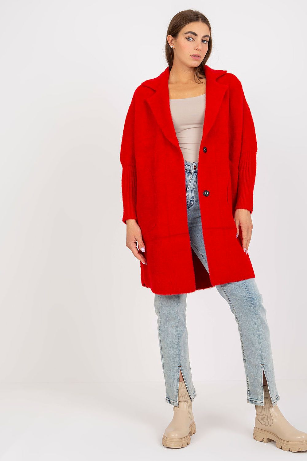 Women's Long Wool Blend Lapel Overcoat