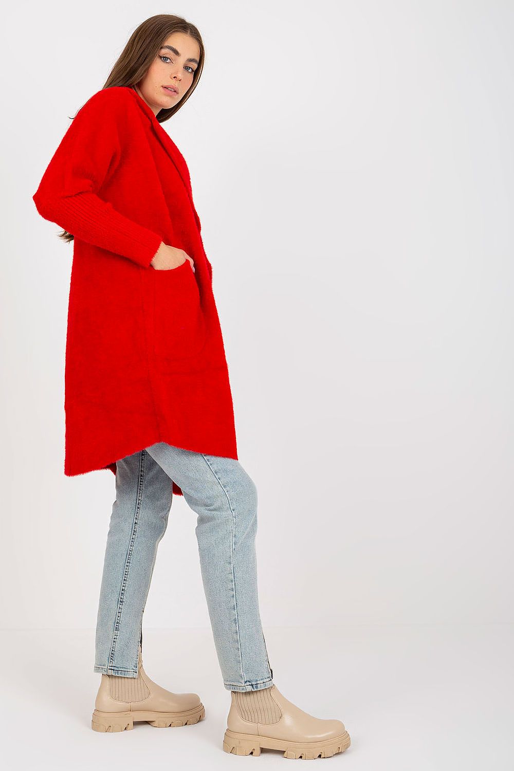 Women's Long Wool Blend Lapel Overcoat
