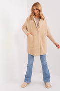 Women's Loose Beige Wool Blend Coat