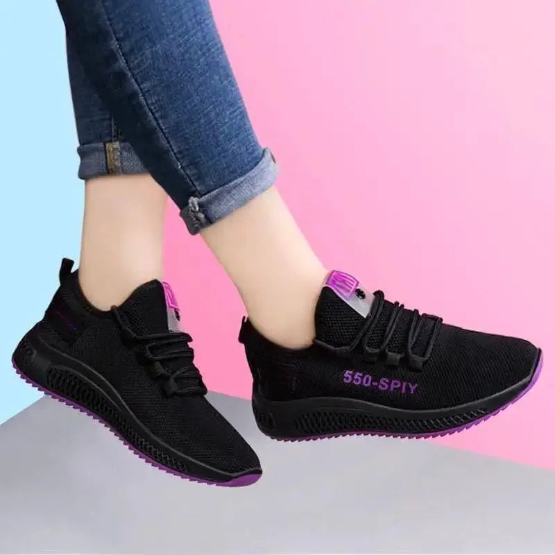 Women's Sneakers - Low-Top Women Flat Sneakers - Lace-Up Spring-Autumn Shoes