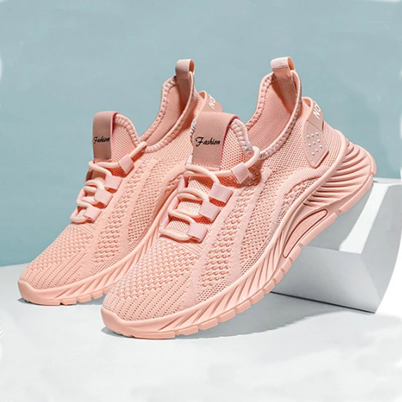 Women's Sneakers - Low-Top Women Flat Sneakers - Lace-Up Spring-Autumn Shoes