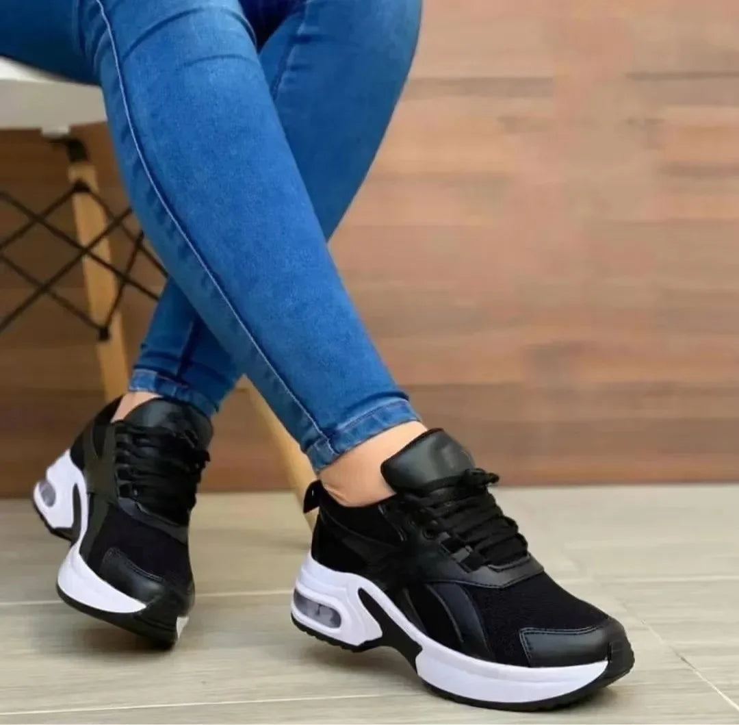 Women's Sneakers - Low-Top Women Sneakers - Lace-Up Spring-Autumn Shoes