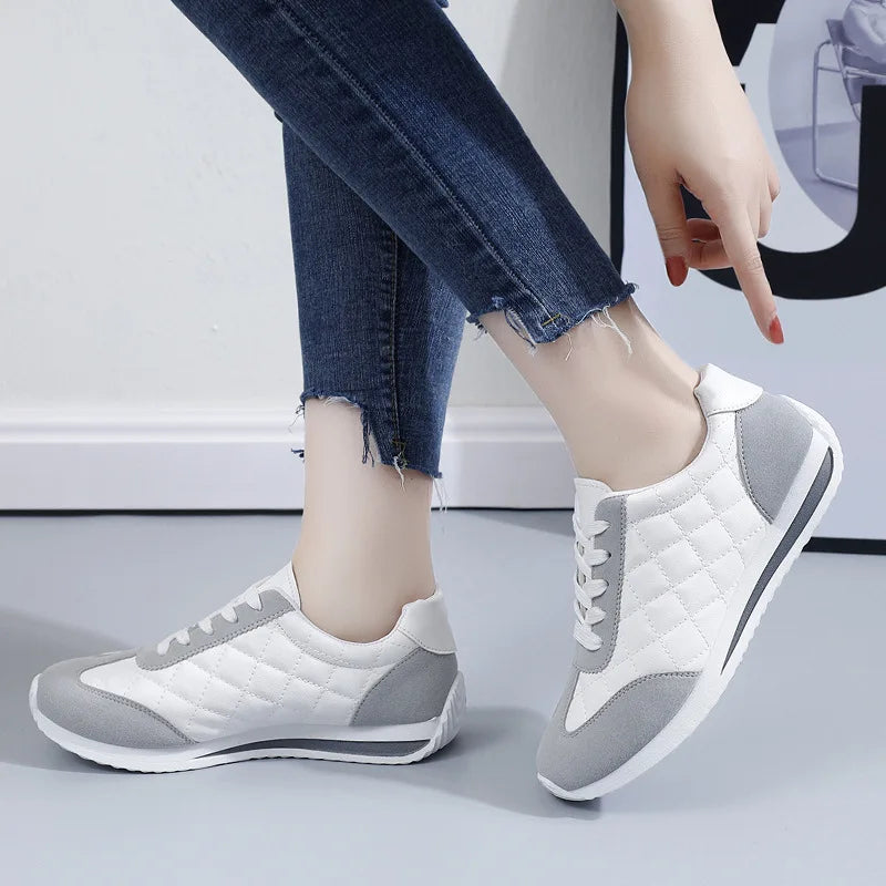Women's Sneakers - Low-Top Women Sneakers - Lace-Up Spring-Autumn Shoes