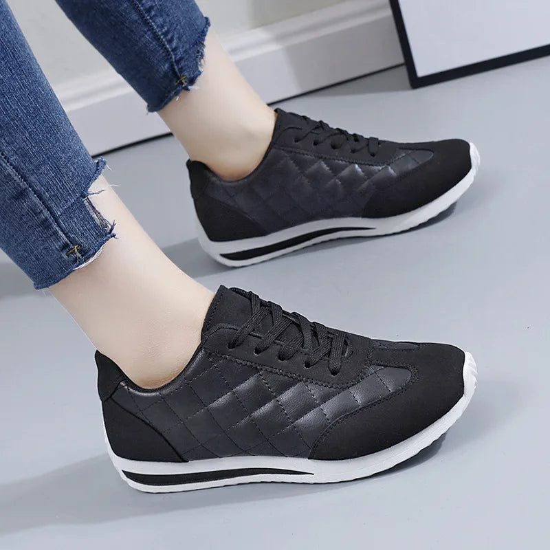 Women's Sneakers - Low-Top Women Sneakers - Lace-Up Spring-Autumn Shoes