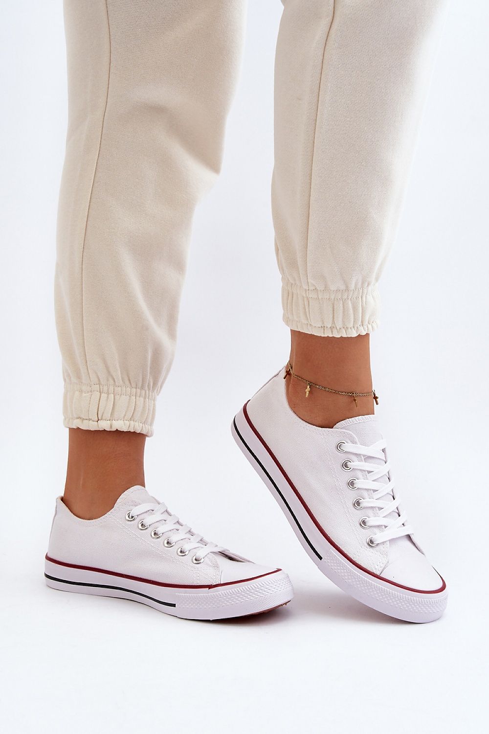 Women's Sneakers - Low-Top Women Sneakers - Lace-Up Spring-Summer Shoes
