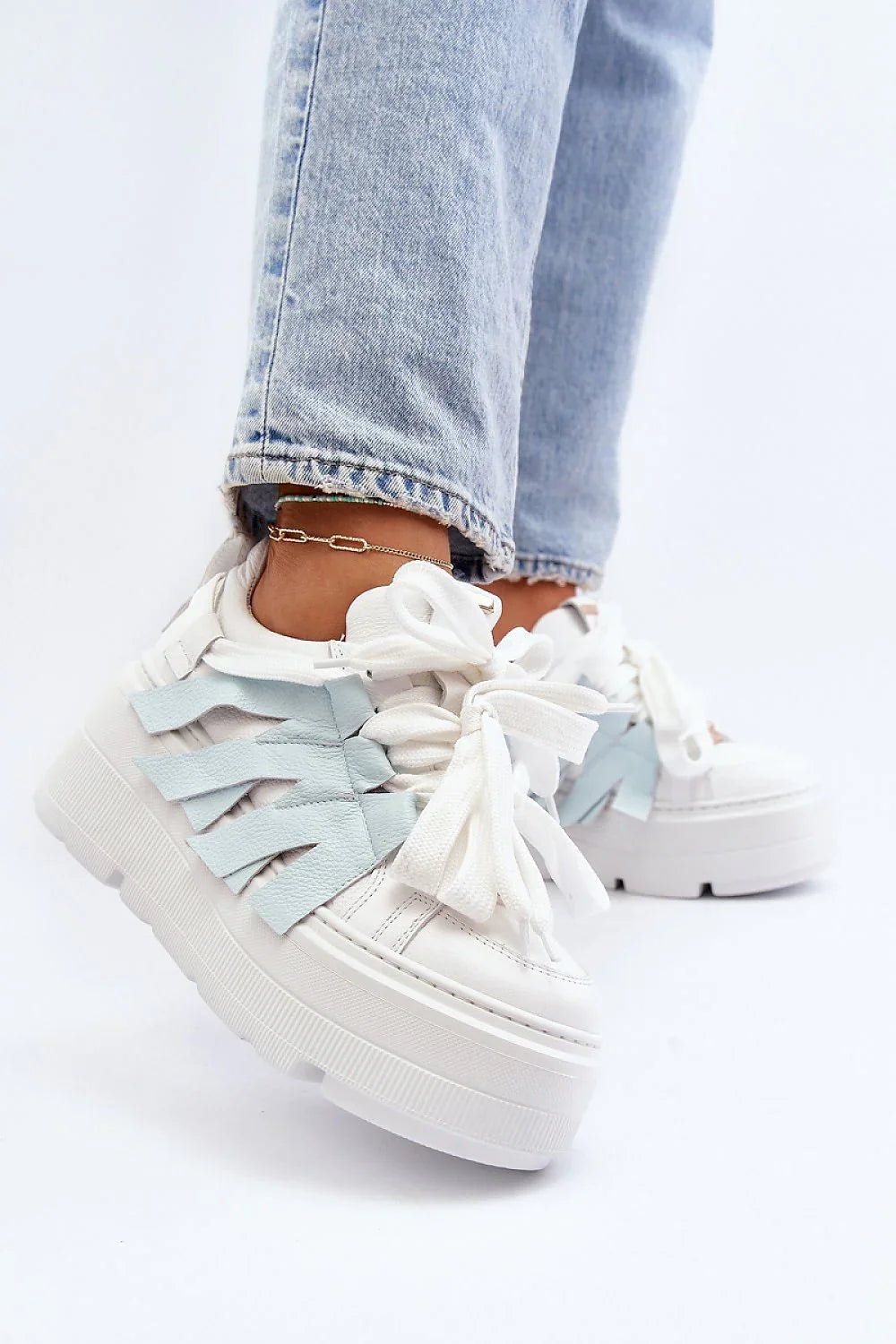 Women's Sneakers - Platform Sneakers Shoes - Lace-Up Spring Sneakers-Sneakers-LeStyleParfait