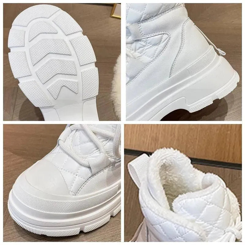 Women's Sneakers - Women Platform Ankle Boots Sneakers - Lace-Up All-Season Shoes