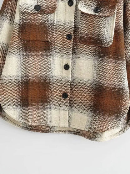 Woolen Women's Check Winter Shirt