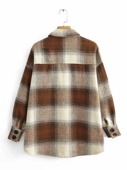 Woolen Women's Check Winter Shirt