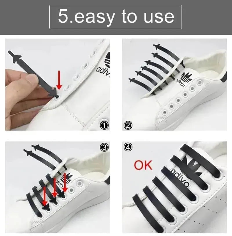 Aero No Tie Elastic Shoelaces 6 Pairs - Shoelaces - LeStyleParfait