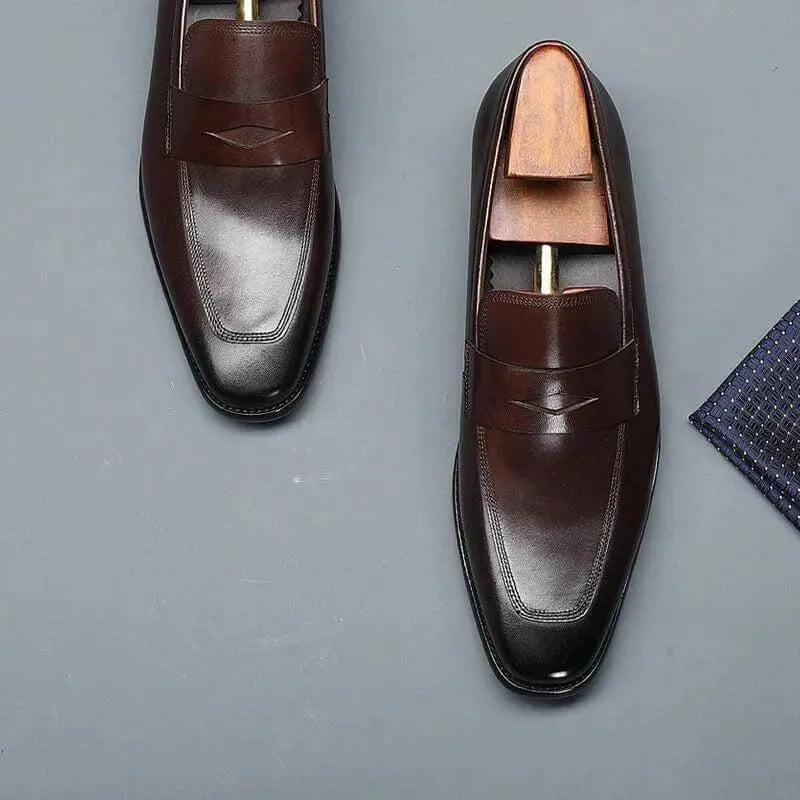 Alfredo Leather Penny Loafer Shoes For Men - Loafer Shoes - LeStyleParfait