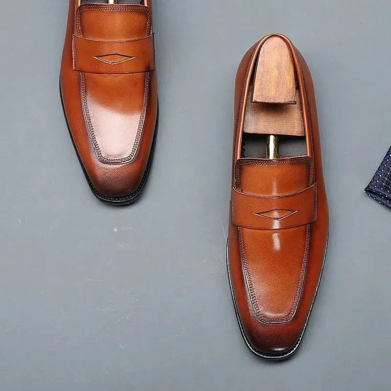 Alfredo Leather Penny Loafer Shoes For Men - Loafer Shoes - LeStyleParfait