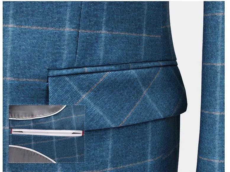 Angelo Checked Three Piece Suit - Plaid Suit - LeStyleParfait