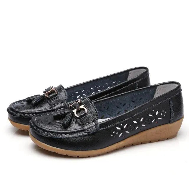 Ballerina Leather Flat Shoes - Loafer Shoes - LeStyleParfait