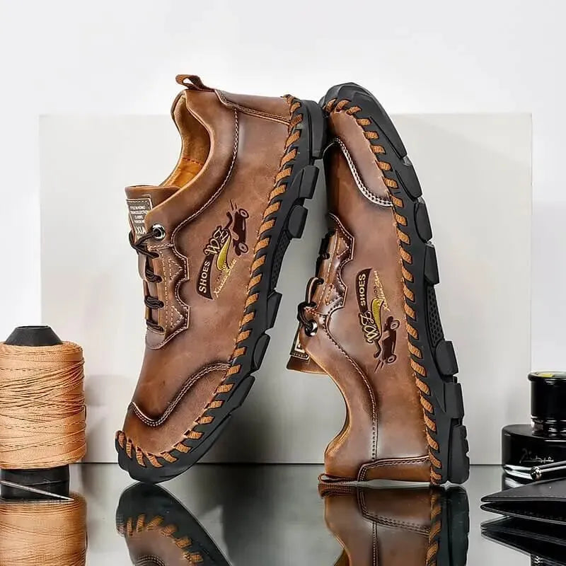 Basil Casual Leather Lace-Up Shoes - Casual Shoes - LeStyleParfait